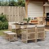vidaXL 9-tlg. Garten-Essgruppe mit Kissen Beige Poly Rattan