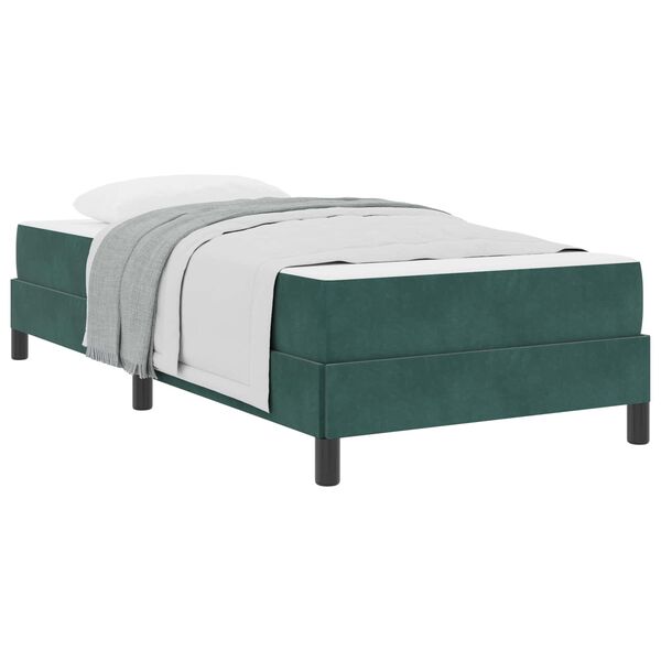 vidaXL Boxspringbett mit Matratze Dunkelgr&uuml;n 80 x 210 cm Stoff