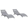 vidaXL Sonnenliegen 2 Stk. Grau 184x55x64 cm Massivholz Akazie