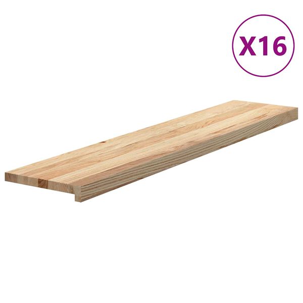 vidaXL Treppenstufen 16 Stk. Unbehandelt 120x25x2 cm Massivholz Eiche
