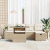 vidaXL Gartensofa-set mit Kissen 6 pcs Beige Poly-Rattan