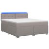 vidaXL Boxspringbett mit Matratze und LED Taupe 160 x 200 cm Stoff