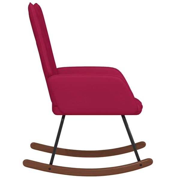 vidaXL Schaukelstuhl Weinrot Samt