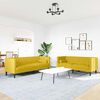 vidaXL 2-tlg. Chesterfield-Sofa-Set mit Nackenrollen Gelb Samt