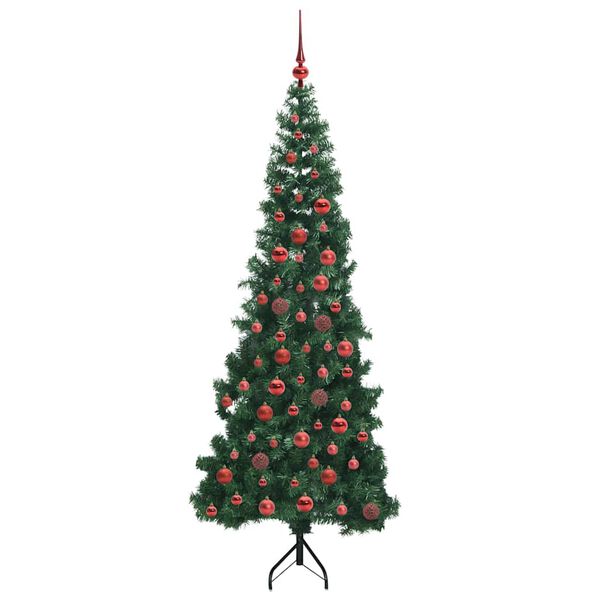 vidaXL Eckiger k&uuml;nstlicher Weihnachtsbaum Gr&uuml;n 180 cm PVC und Metall
