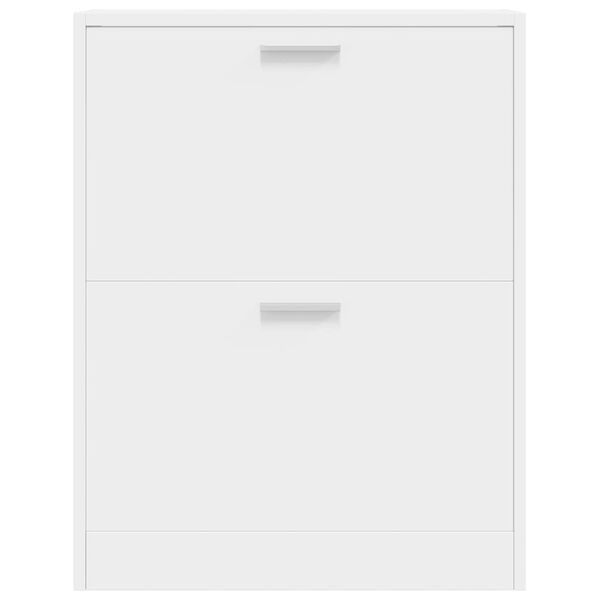 Wei&szlig;er Holz-Schuhschrank mit 2 Schuhkippern