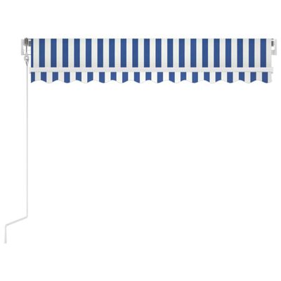 vidaXL Markise Automatisch Einziehbar 350x250 cm Blau und Weiß