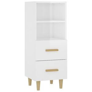 vidaXL Sideboard Hochglanz-Wei&szlig; 34,5x34x90 cm Holzwerkstoff