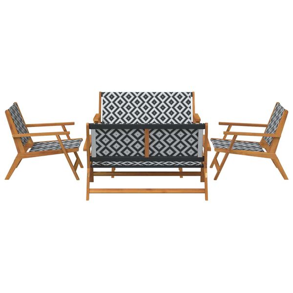 vidaXL Gartenst&uuml;hle mit Tisch 5 pcs Schwarz 90 x 45 x 40 cm