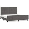 vidaXL Bettgestell ohne Matratze Dunkelgrau 160x200 cm Samt