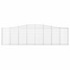 vidaXL Gabionen mit Hochbogen 2 Stk. 400x30x100/120cm Verzinktes Eisen