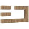 vidaXL 7-tlg. TV-Schrank-Set Wandmontage Artisan-Eiche Holzwerkstoff