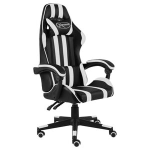 vidaXL Gaming-Stuhl Schwarz und Wei&szlig; Kunstleder