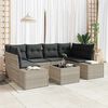 vidaXL Sofa Set mit Kissen 7 pcs Hellgrau Poly Rattan