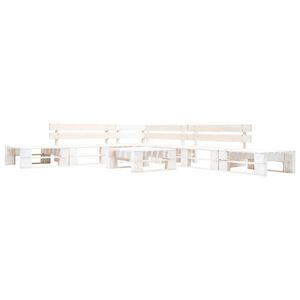 vidaXL 6-tlg. Paletten-Lounge-Set Holz Wei&szlig;