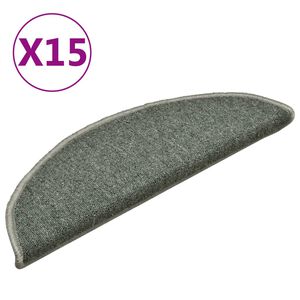 vidaXL Stufenmatten 15 Stk. 56x17x3 cm Dunkelgr&uuml;n Halbrund