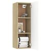 vidaXL TV-Schrank Wei&szlig; Sonoma-Eiche 30,5x30x90 cm Holzwerkstoff