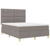 vidaXL Boxspringbett mit Matratze Taupe 140 x 200 cm Stoff
