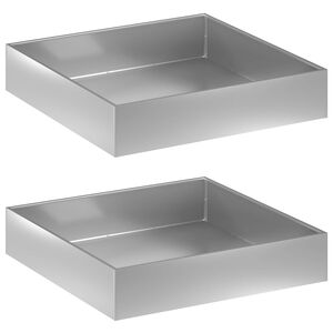 vidaXL Garten-Pflanzgef&auml;&szlig; 2 stk. Silber 80 x 80 x 20 cm