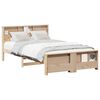 vidaXL Bettrahmen mit Regal Braun 135 x 190 cm Massives Kiefernholz