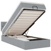 vidaXL Ottoman-Bett mit Matratze & LEDs Hellgrau 100x200 cm Stoff