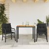 vidaXL 3-tlg. Bistro-Set mit Kissen Schwarz Poly Rattan