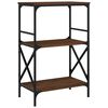 vidaXL B&uuml;cherregal 3 B&ouml;den Braun Eiche 59x35x90,5 cm Holzwerkstoff