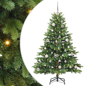 vidaXL K&uuml;nstlicher Weihnachtsbaum mit 150 LEDs Gr&uuml;n 150 cm PE und PVC