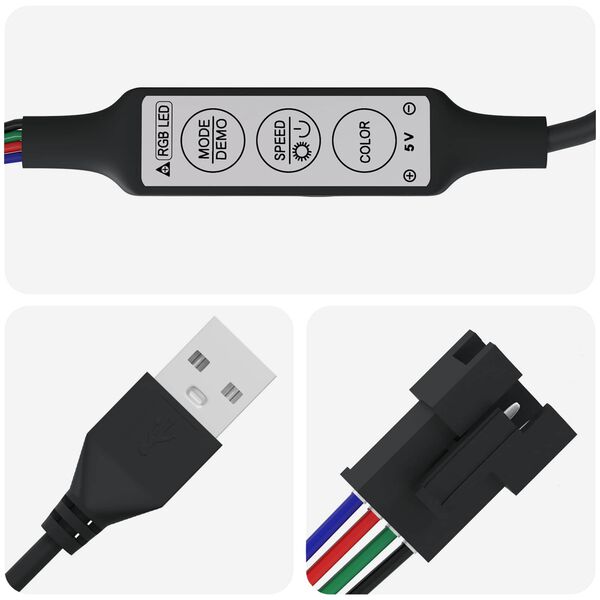 vidaXL LED Streifen 4 pcs Schwarz und Transparent 25 x 0,8 x 0,3 cm