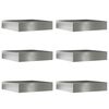 vidaXL Rasenkante 6 stk. 60 x 60 x 13 cm Verzinkter Stahl Silber