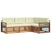 vidaXL Outdoor-Sofagarnitur mit Kissen 4 pcs Natur und Creme