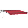 vidaXL Manueller Markisenrahmen mit LEDs Rot und Anthrazit 3 x 2,5 m
