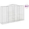 vidaXL Gabionen mit Hochbogen 17 Stk 300x50x180/200cm Verzinktes Eisen