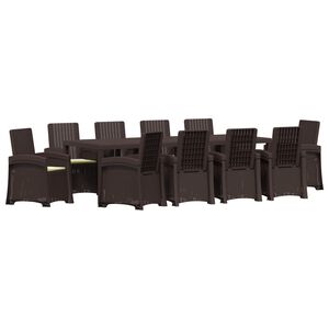 vidaXL Garten Essgruppe 11 stk. Braun und Creme PP