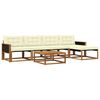 vidaXL Outdoor-Sofagarnitur mit Kissen 6 pcs Natur und Creme