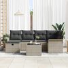 vidaXL Gartensofa-set mit Kissen 7 pcs Hellgrau Poly-Rattan