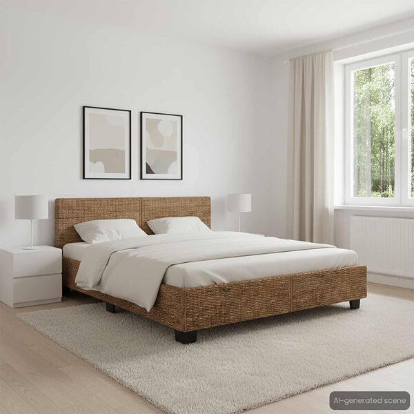 vidaXL Bettrahmen Nat&uuml;rliches Rattan 180x200 cm