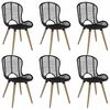 vidaXL Esszimmerst&uuml;hle 6 Stk. Natur Rattan Schwarz
