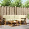 vidaXL Outdoor-Sofagarnitur mit Kissen 5 pcs Natur und Creme