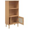 vidaXL B&uuml;cherschrank SENJA Rattan-Look Braun 60x35x130 cm Kiefernholz