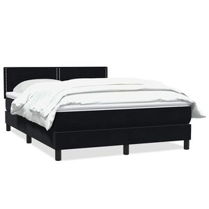 vidaXL Boxspringbett mit Matratze Schwarz 160x220 cm Samt