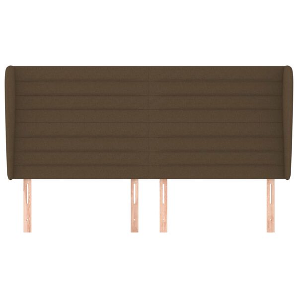 vidaXL Kopfteil mit Ohren Dunkelbraun 163x23x118/128 cm Stoff