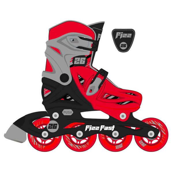 Street Surfing Inline-Skates Fizz Rot und Schwarz M 35-38