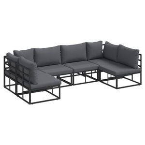vidaXL Gartensofa-set 6 Stk. Schwarz Aluminium
