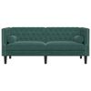 vidaXL Chesterfield-Sofa mit Nackenrollen 2-Sitzer Dunkelgrün Samt