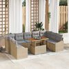 vidaXL Garten-Sofa-Set mit Speicher 10 pcs Beige Poly Rattan
