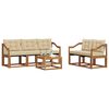 vidaXL Outdoor-Sofagarnitur mit Kissen 6 pcs Natur und Beige