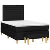 vidaXL Boxspringbett mit Matratze Schwarz 120x200 cm Stoff