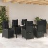 vidaXL Garten Essgruppe mit Kissen 7 pcs Schwarz Poly-Rattan