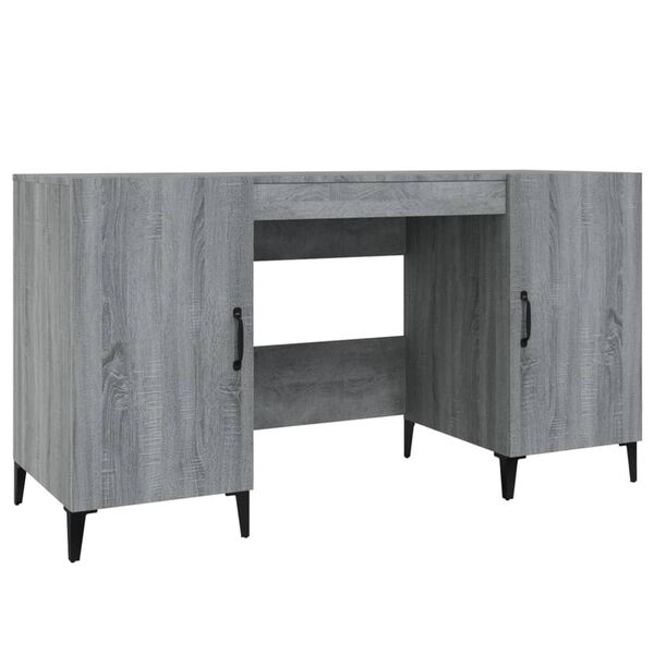 vidaXL Schreibtisch Grau Sonoma 140x50x75 cm Holzwerkstoff